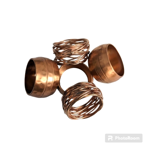 Copper Napkin Rings. 5. - Picture 1 of 4